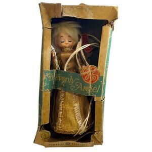 1960s Christmas GE Heavenly Angel Lighted Tree Topper Working Rough